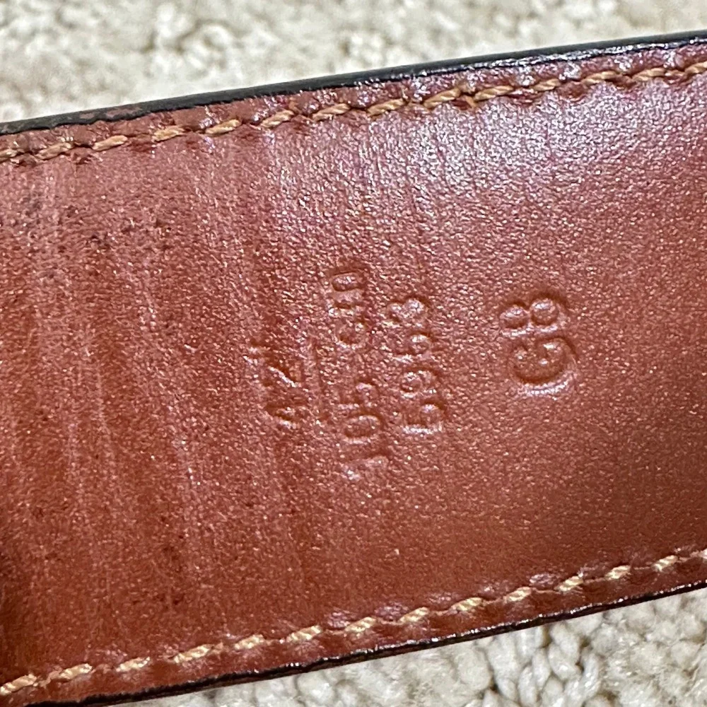 Coach Leather Belt Mens 42 Brown Calfskin Solid Brass Buckle Dress Classic 5963